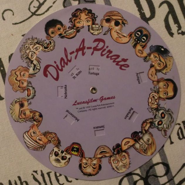 Dial-A-Pirate wheel - copy protection (photo by Old School Game Blog)
